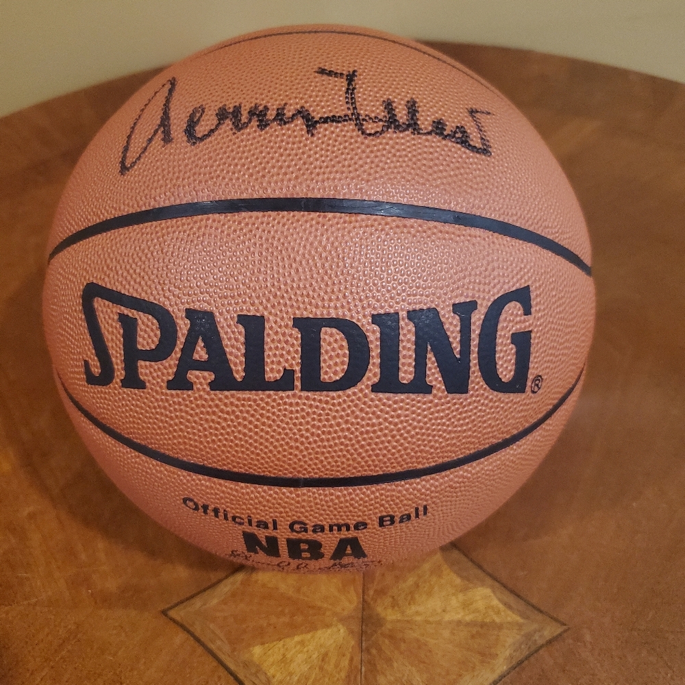 Jerry West Spalding NBA Basketball with Signature